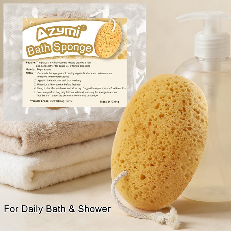 Azymi Bath Sponge, 2Pcs Large Shower Sponges for Women Men