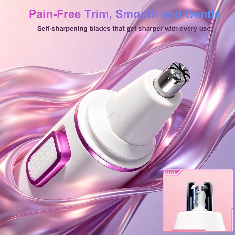 Skiennix Nose Hair Trimmer - USB Rechargeable 2-in-1 Painless Ear & Facial Hair Remover | IPX7 Waterproof