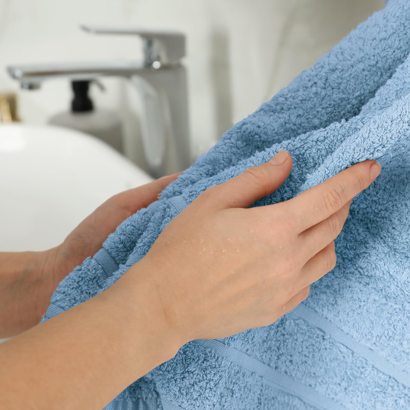 Novo Home 100% Cotton Hand Towels for Bathroom – Soft & Absorbent Towel Set– Pack of 6 Small Towel (34x20in) – Quick Dry Luxury Cotton Hand Towels – Sky Blue