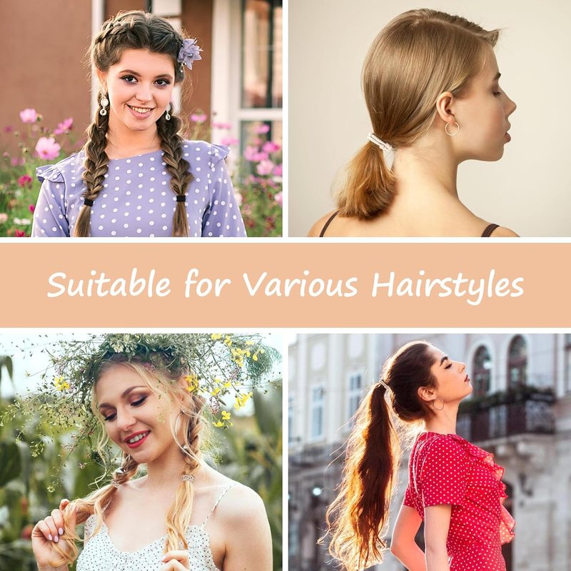 Boho Hair Ties - 20 PCS No-Damage Elastic Bands for Thick or Thin Hair | Cute Brown Hair Accessories for Women