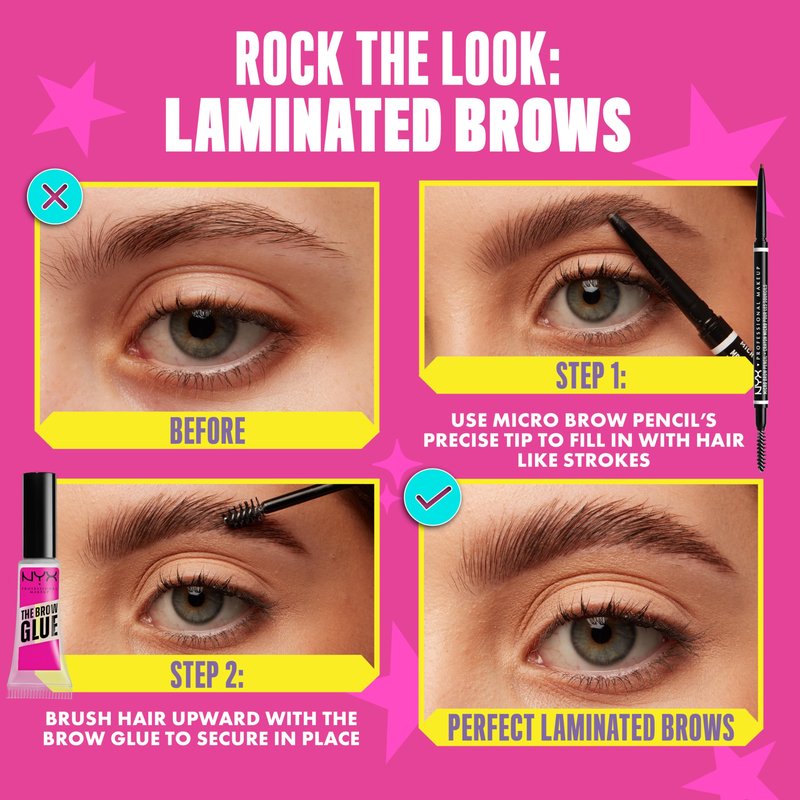 NYX PROFESSIONAL MAKEUP Micro Brow Pencil, Precise Eyebrow Pencil - Black