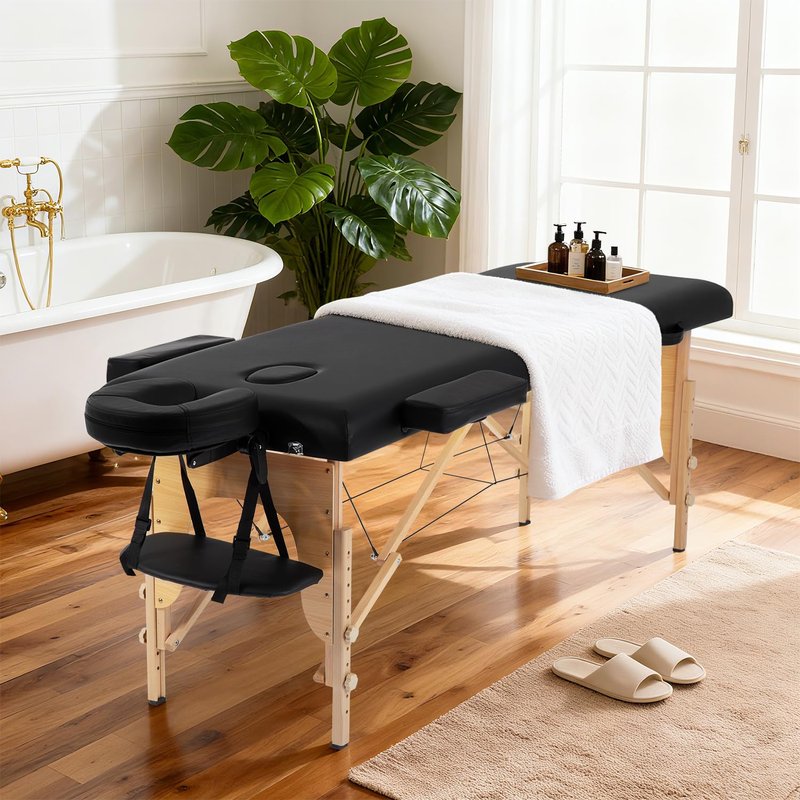 BestMassage Massage Bed Portable Massage Table 24 inch Wide Lash Bed Height Adjustable 2 Folding Spa Table with Non-Woven Bag for Spa Footmassage Facial CareSpa Tattoo