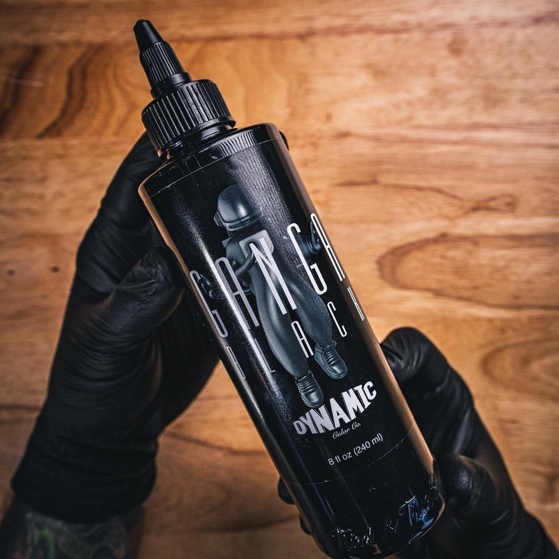 Dynamic Color Co - Ganga Black Tattoo Ink, 8oz Bottle REACH Compliant for European Regulations - Superior Black Ink Made in USA