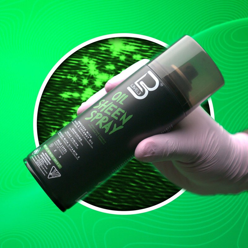 L3 Level 3 Oil Sheen Spray - Adds Shine to Hair After Styling - Infused with Vitamin E, Olive, Coconut Oil and Herbal Extracts