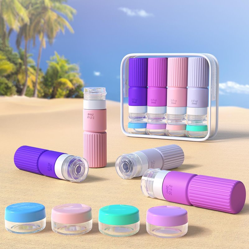 Tocelffe 19pack Travel Bottles for Toiletries,TSA Approved Silicone Travel Containers for Toiletries,Leak Proof Refillable Liqus Shampoo And Conditioner Travel Essentials toiletry Bottles