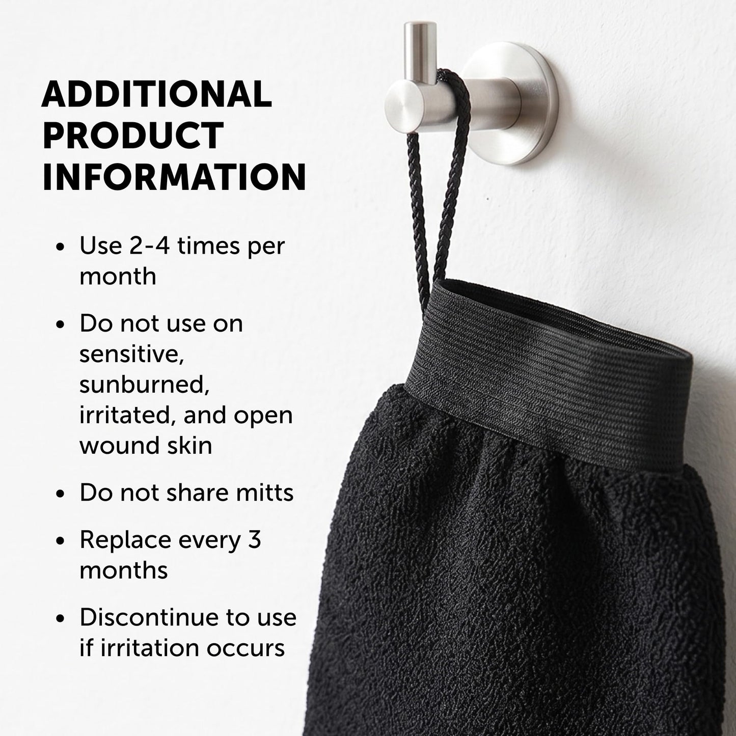 Valitic Exfoliating Glove Body Scrubber - Exfoliating Mitt Dead Skin Remover, Shower Face and Body Exfoliator - Korean Style Skin Scrubber Washcloth - Spray and Self Tan Remover, 1 Black