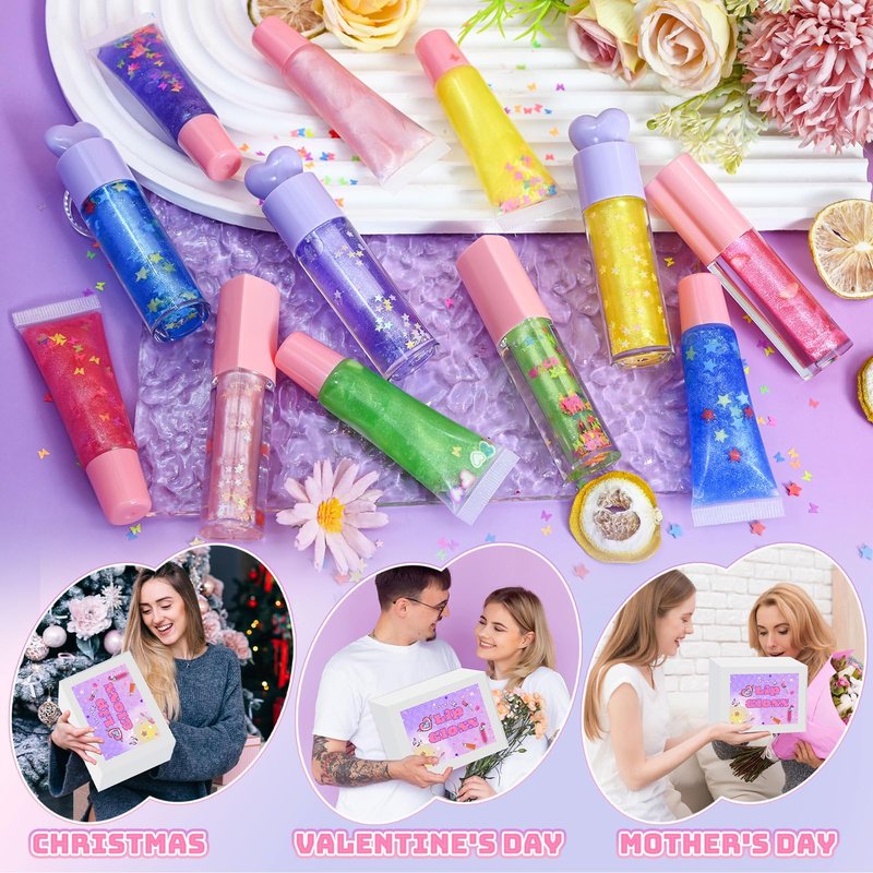 TSVATE Lip Gloss Making Kit- Make Your Own Lip Gloss Kit, 55PCS DIY Lip Gloss Making Supplies, Moisturizing Glitter Lipgloss Making Kits, Lipgloss Sets for Girls Tween Girls Trendy Stuff Women