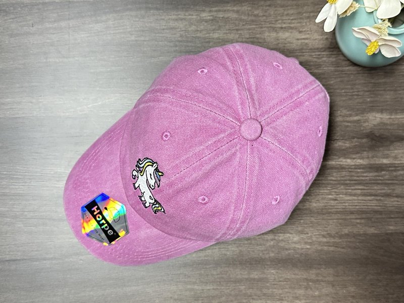 Horpe Kid Unicorn Gifts for Girls, Rainbow Mythical Creature Baseball Cap for Child, Adjustable Embroidered Washed Pink Hat for Birthday, Party