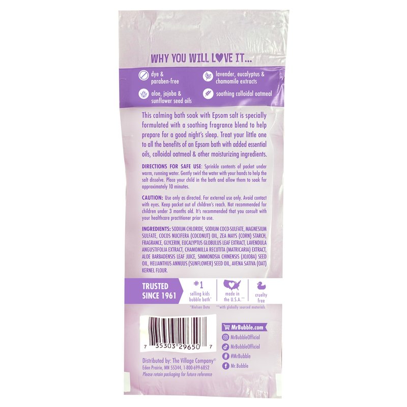 Mr. Bubble Calm & Sleep Bath Soak with Epsom Salt, 2 oz., Pack of 12