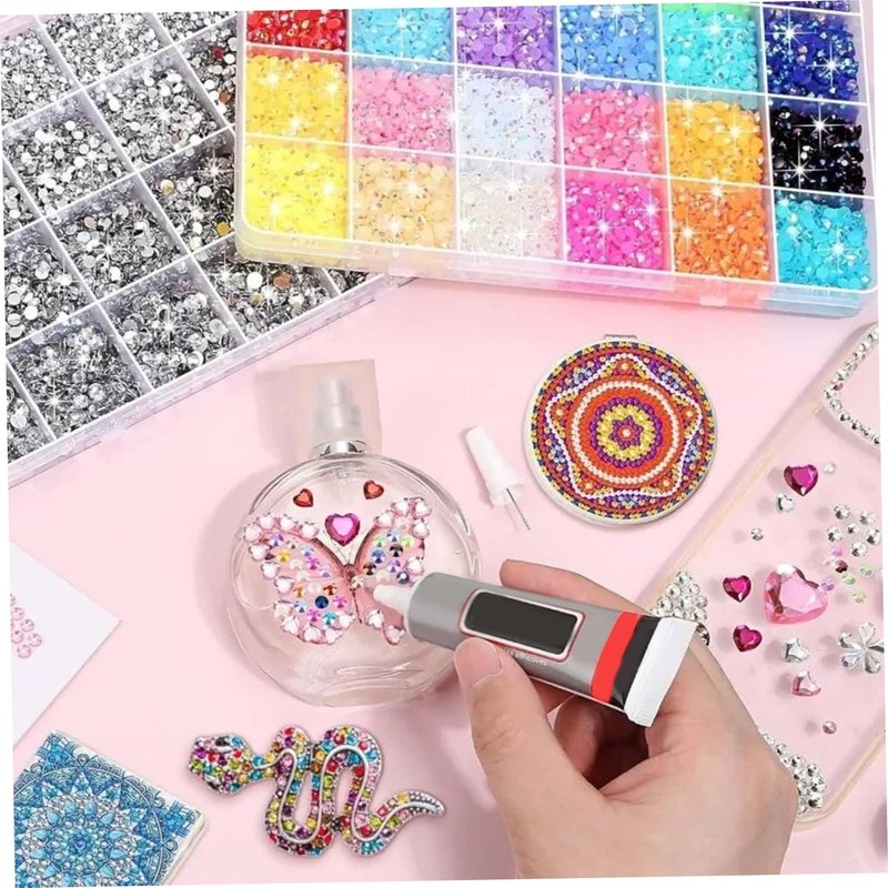 Resin Rhinestones for Bedazzling|32000Pcs Resin Rhinestones Bedazzling Kit with 3Pcs 10ml Glue, 0.3cm Colorful Bedazzler Kit for Craft Clothes Mugs Shoes Fabric Nail Art 40 Colors
