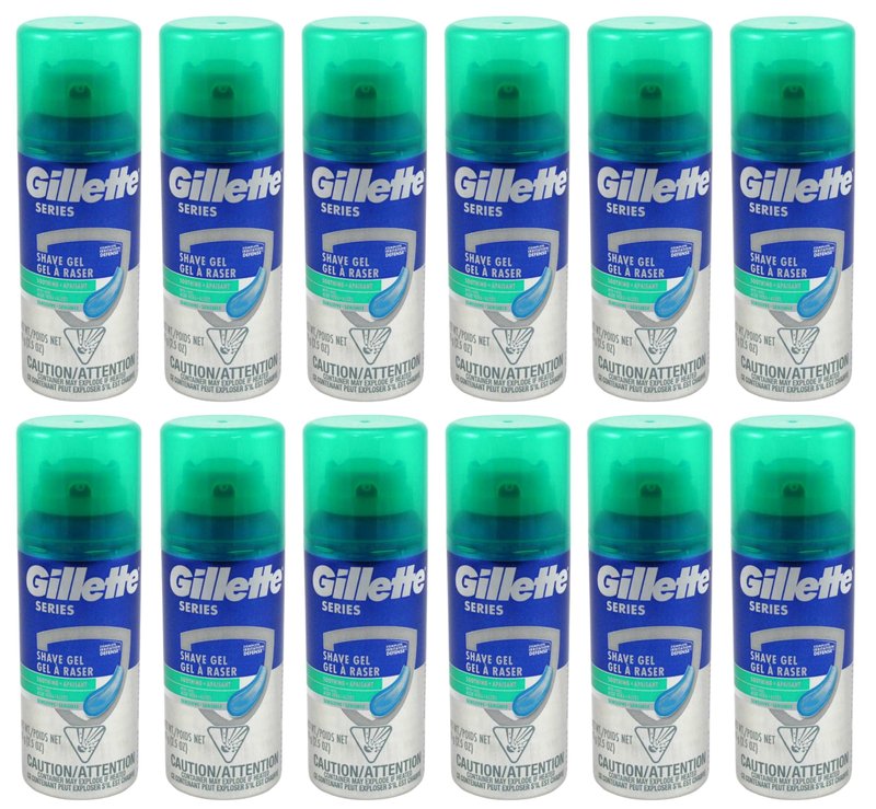 Gillette Series Shave Gel with Alo Vera Sensitive 2.5 Ounce(12 Pack)