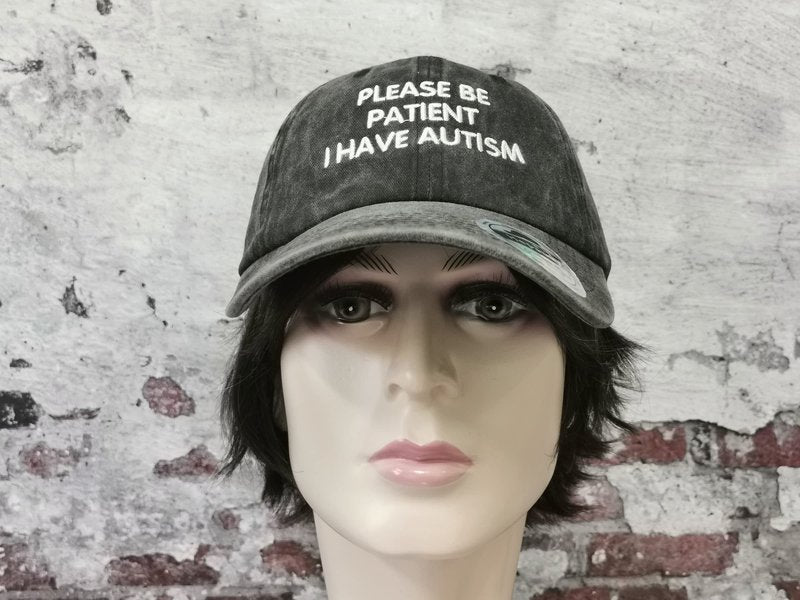 Hepandy Embroidered Please Be Patient I Have Autism Hat for Women Men Kids, Embroidery Baseball Cap, Washed Black Adjustable Snapback Dad Hats