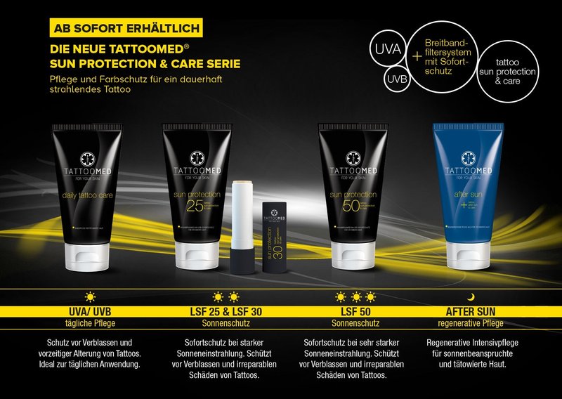 TattooMed Sun Protection SPF50 100ml - tattoo sun protection, color protection, tattoo care & cream by TattooMed