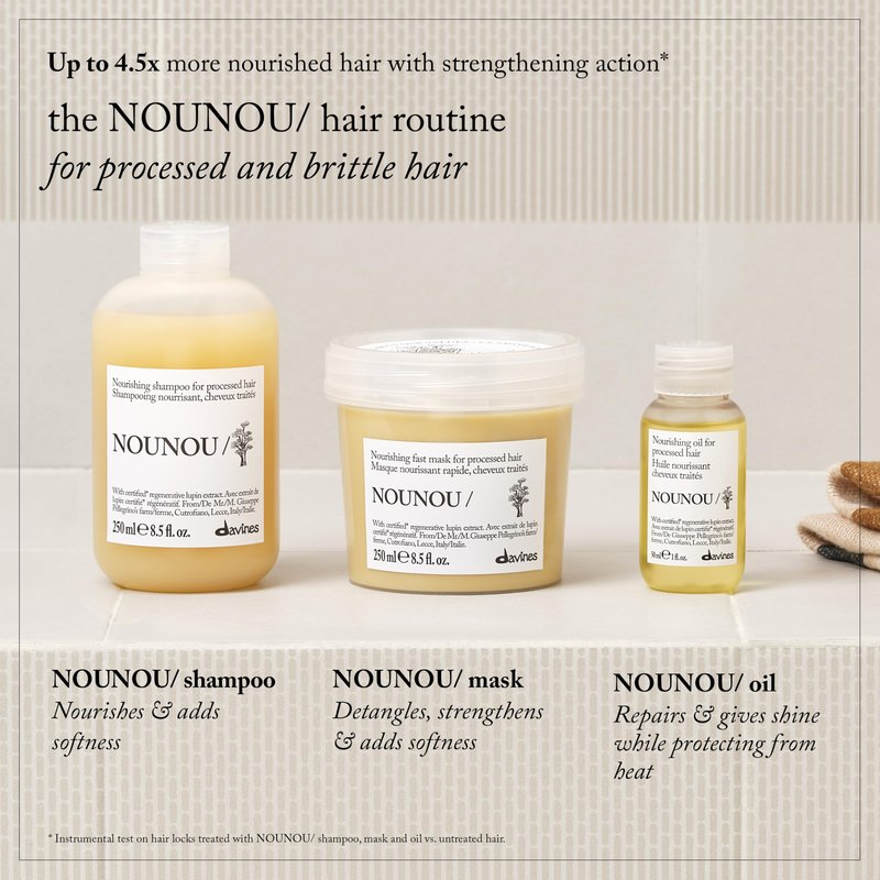 Davines NOUNOU/Hair Oil for Damaged Hair, Repairs Hair Structure & Heat Protectant, 1 Fl oz.