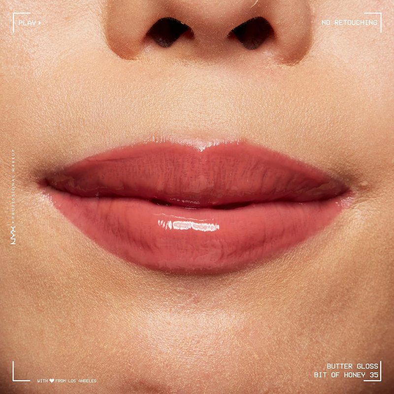 NYX PROFESSIONAL MAKEUP Butter Gloss - Non-Sticky Lip Gloss in Bit Of Honey (Peach Nude)