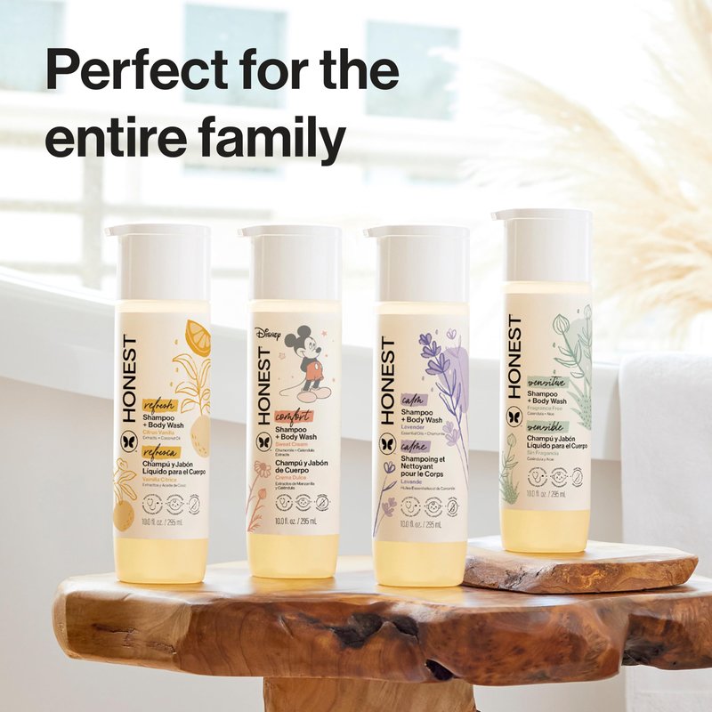 The Honest Company 2-in-1 Baby Shampoo & Body Wash, Fragrance-Free, Tear-Free, Hypoallergenic, Naturally Derived, Sensitive Skin, 10 fl oz