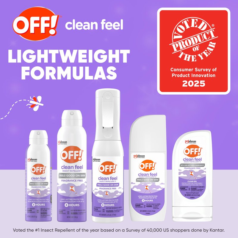 Off! Clean Feel Insect Repellent Misting Spray, Fragrance-Free Picaridin Bug Spray for Lasting DEET-Free Protection from Mosquitoes and Ticks, 6 oz, (Pack of 2)