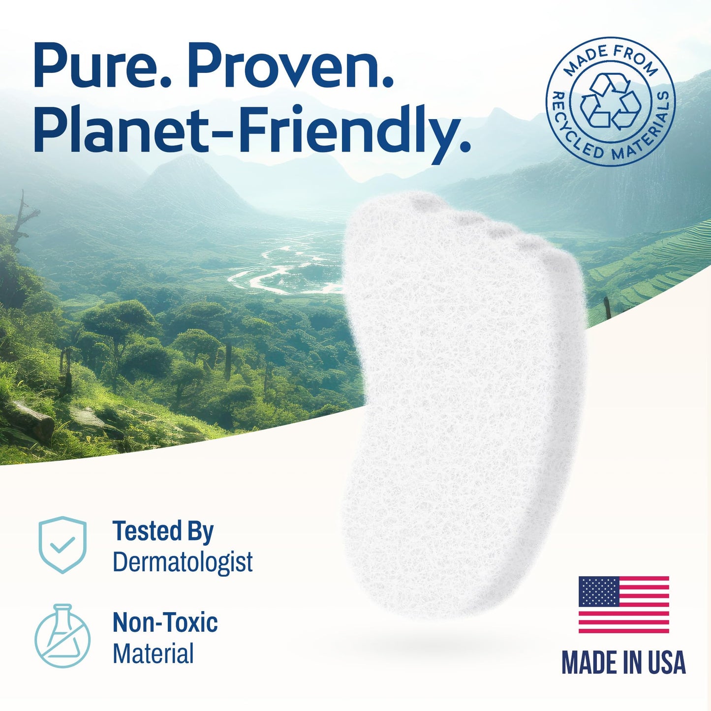 HartFelt Foot Exfoliating Sponge | Chemical-Free Foot Scrubbers for Smooth & Soft Feet | Gentle Sponge Pad for Callus Removal, Dead Skin & Cleansing | Made in USA - 1 Count