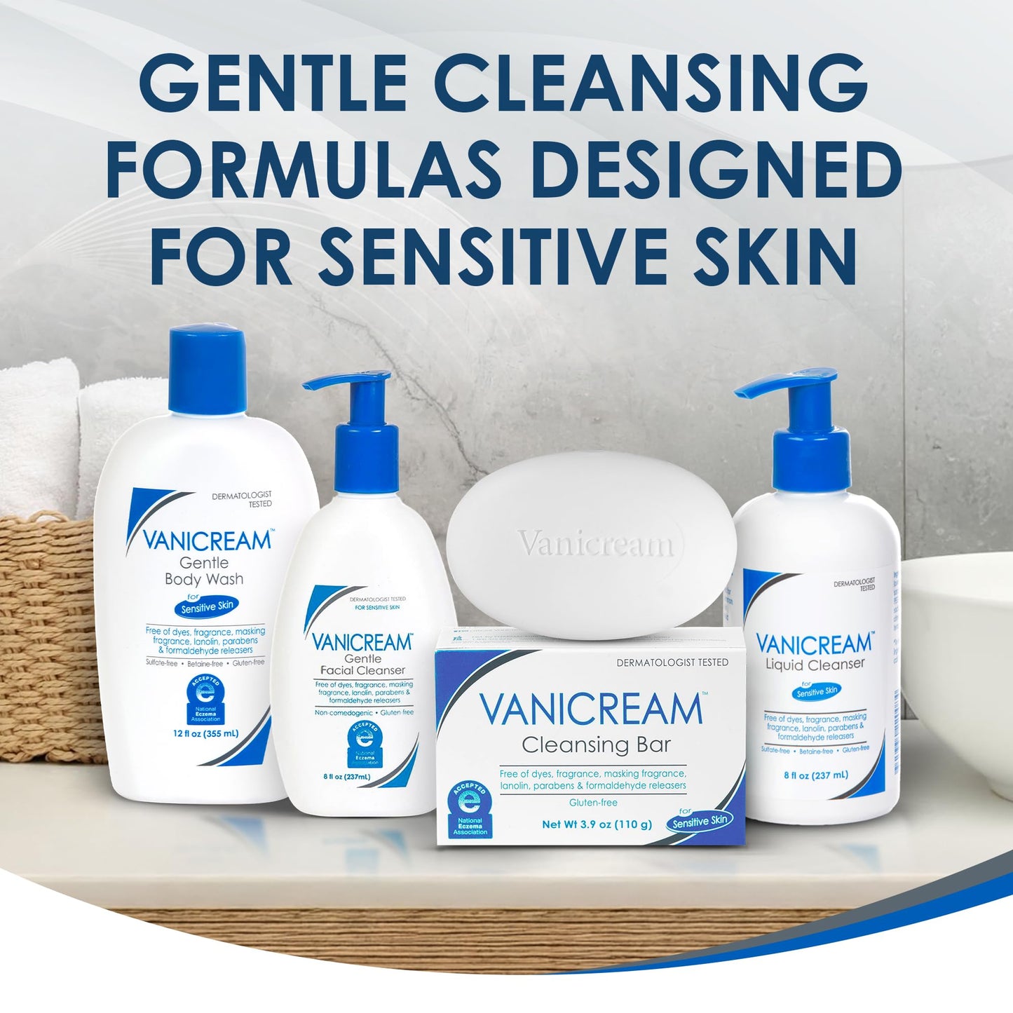 Vanicream Liquid Cleanser - 8 fl oz – Unscented, Gluten-Free Formula for Sensitive Skin