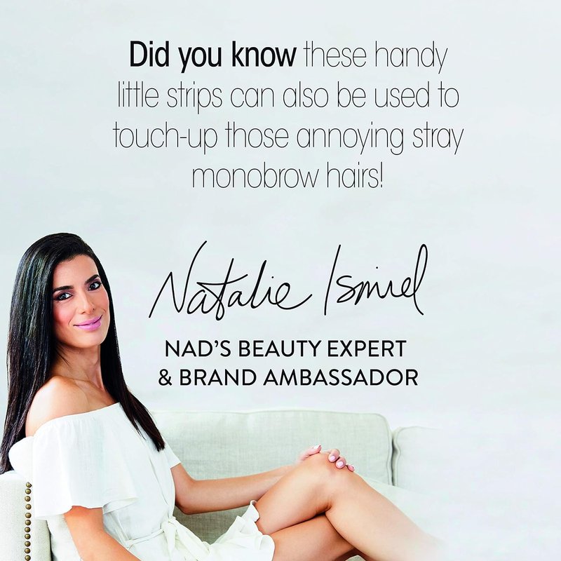 Nad's Facial Wax Strips - Natural Waxing Kit for All Skin Types - 30 Strips & Post Wax Oil Included