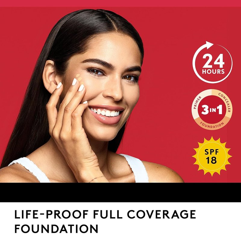 Covergirl Outlast Extreme Wear Foundation - Full Coverage Liquid with SPF 18 | Buff Beige, 1 Fl. Oz.