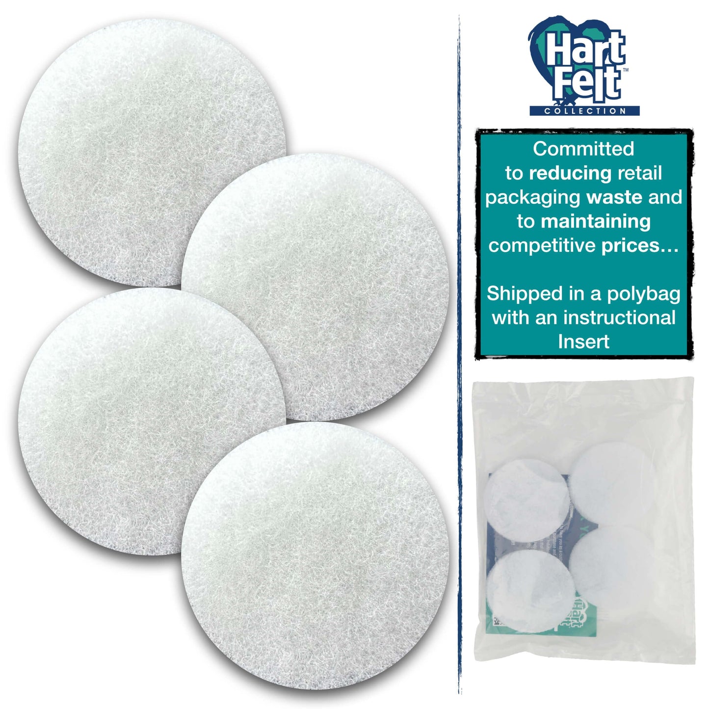 HartFelt Round Face Scrubber for Women | Reusable Facial Sponges for Daily Cleansing | Facial Exfoliating Pads for Removing Dead Skin, Dirt & Makeup | Use with Favorite Cream | Made in USA - 4 Count