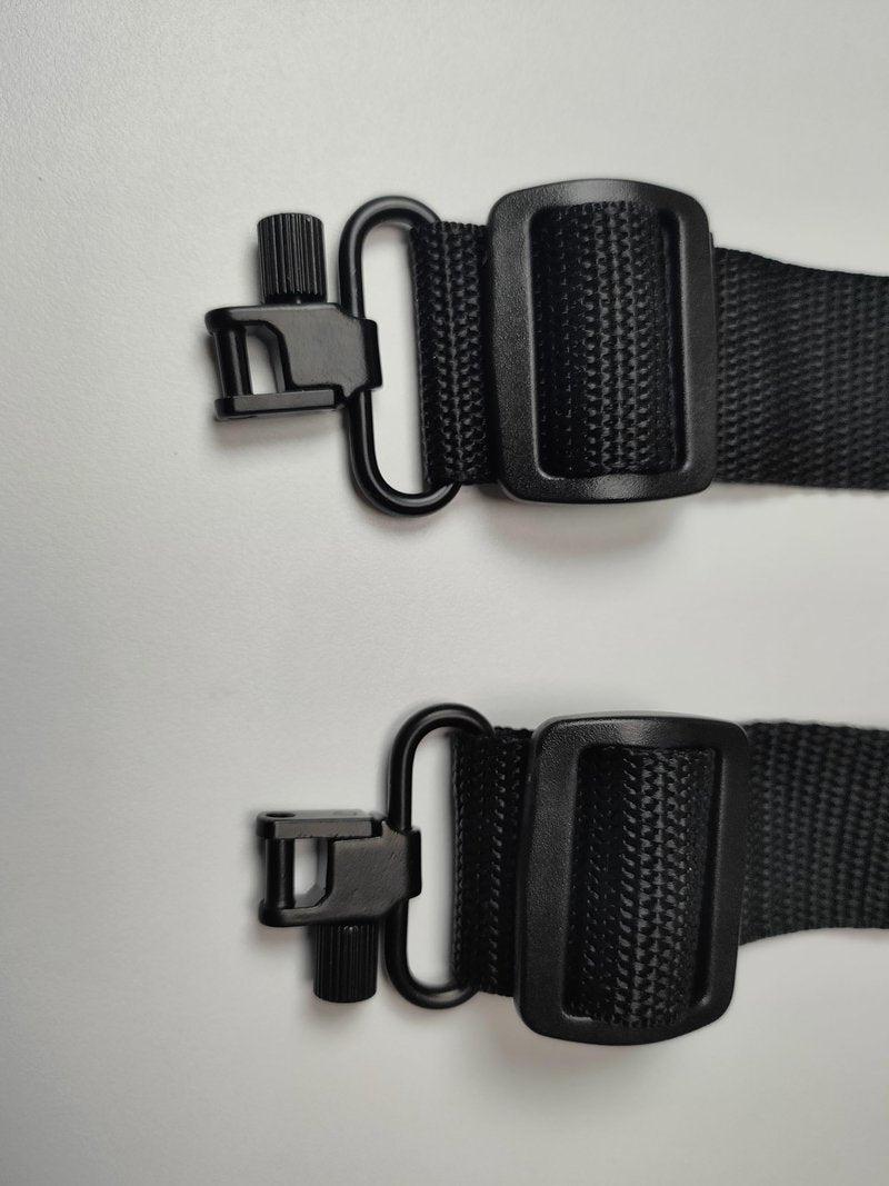 Two Point Gun Sling with Swivels, Rifle Sling Padded Gun Shoulder Strap Adjustable Length and 2 Points Shotgun Slings for Outdoors Hunting Rifle Strap, Black (Swivel Hooks)
