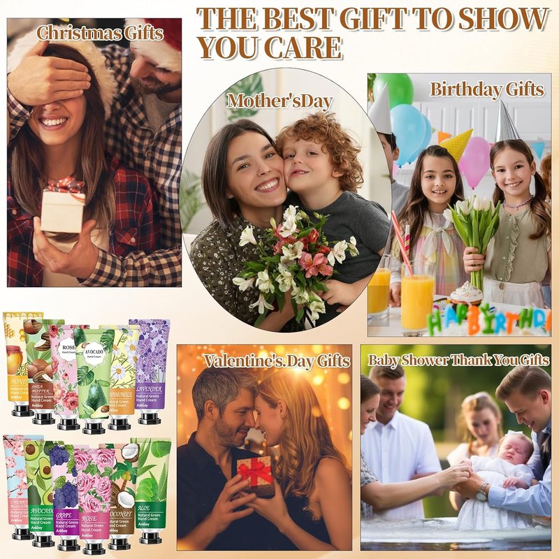 Hand Cream for Dry Cracked Hands - 12 Pack Natural Lotion | Perfect Gift for Nurses & Teachers