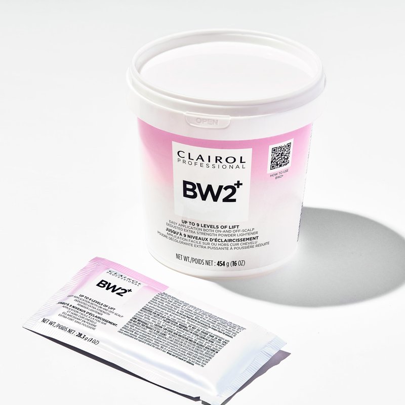 Clairol Professional BW2+ Dedusted Extra Strength Powder Lightener for Hair Highlights, 8 oz.