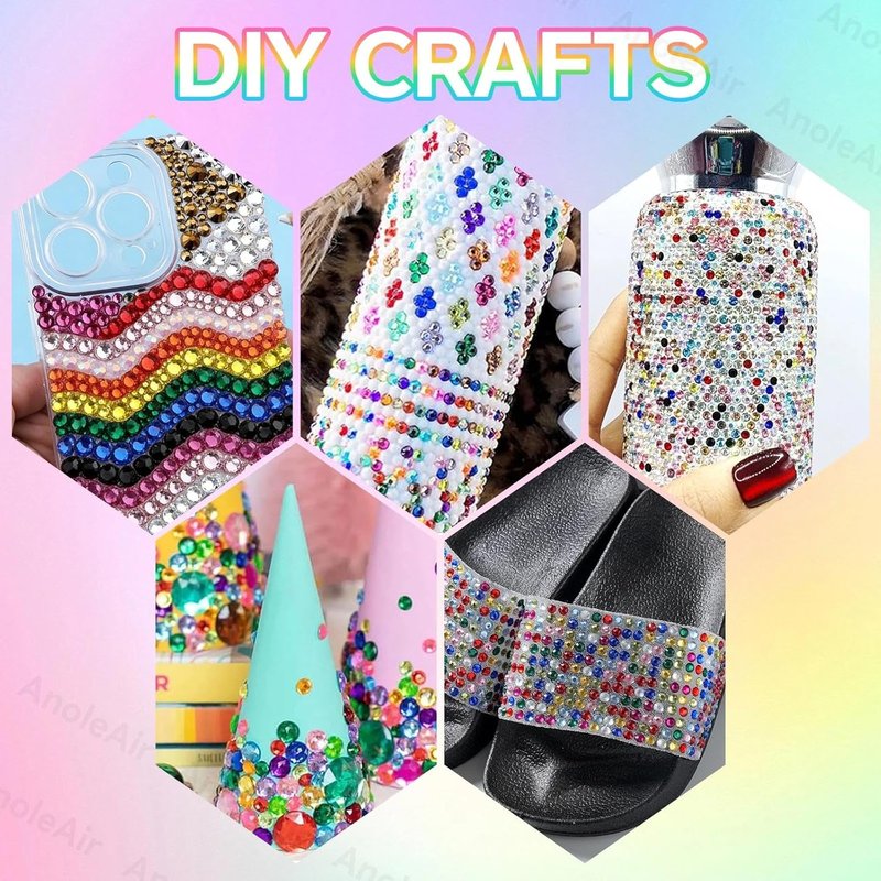 Colorful Resin Flatback Rhinestones - 26000PCS for Crafting | 2/3/4/5/6mm Gems for DIY Mugs, Tumblers, Nail Art