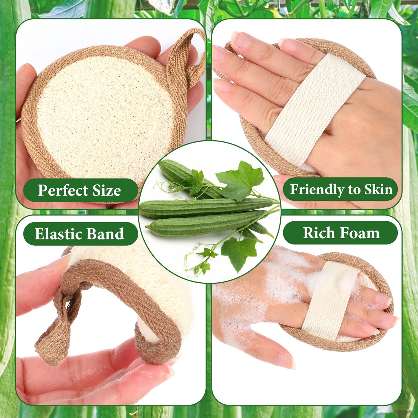 TIESOME 8 Pcs Exfoliating Face Scrubber, Gentle Shower Loofah Facial Scrubber Pads for Women & Men, Soft Face Exfoliator Pads for Deep Clean, Removes aDead Skin & Unclogs Pores, Reusable Sponge, Beige