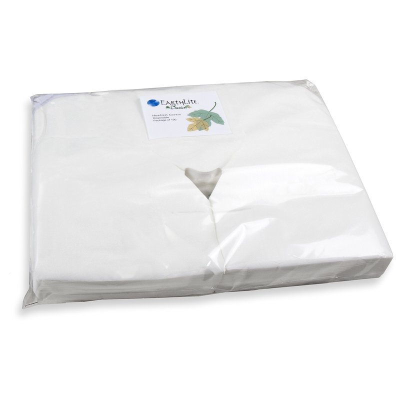 EarthLite Disposable Face Cradle and Headrest Covers, 100-Pack, Medical-Grade, Ultra Soft, Luxurious, Non-Sticking for Massage Tables & Chairs, White