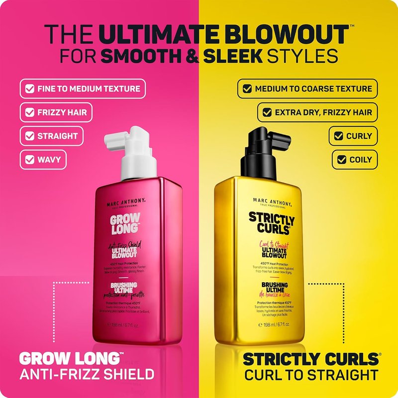 Marc Anthony Anti-Frizz Shield Blowout Spray - Smooth, Shiny Hair in Humidity - 6.7 oz | Heat Protectant