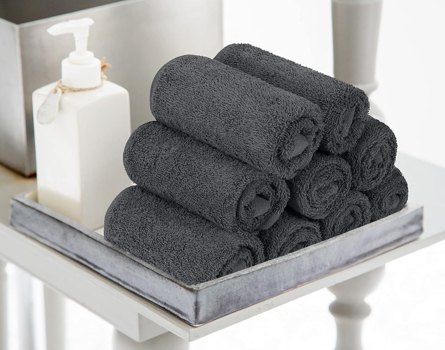 Utopia Towels Cotton Washcloths Set - 100% Ring Spun Cotton, Highly Absorbent & Soft | 60 Pack, Grey