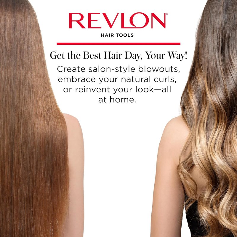 Revlon Infrared Ionic Hair Dryer - Tourmaline Technology for Frizz Control | 1875W, 2 Speed Settings, Diffuser Included