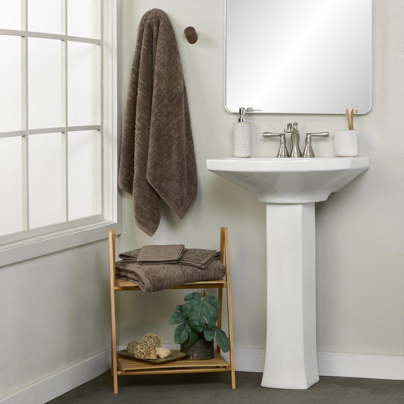 SKL Home CloudSoft Cotton Luxury 4 Pc Wash Set for Bath & Gift, Mink Brown