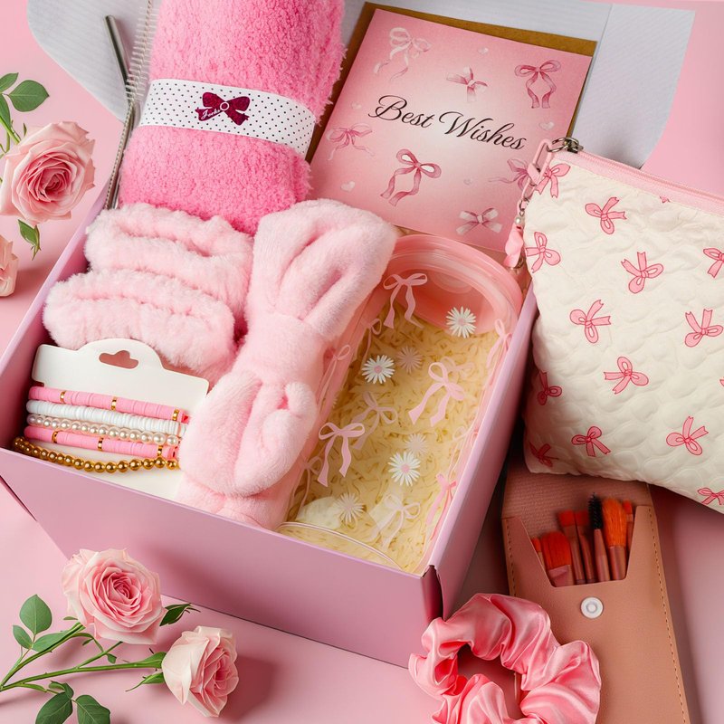 TUZELIYA Exquisite Birthday Gifts for Girls Teens - Best Birthday Presents for Her - Pink Unique Gift Baskets for Women - Back to School Gifts for Best Friends Girlfriend Daughter Mom Sister Coworker
