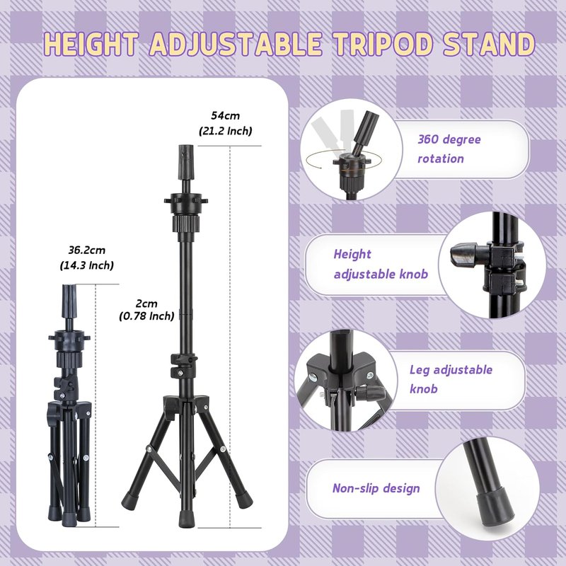Mannequin Head - 80% Real Hair Cosmetology Training Tool | 26-28" Light Brown with Clamp Holder