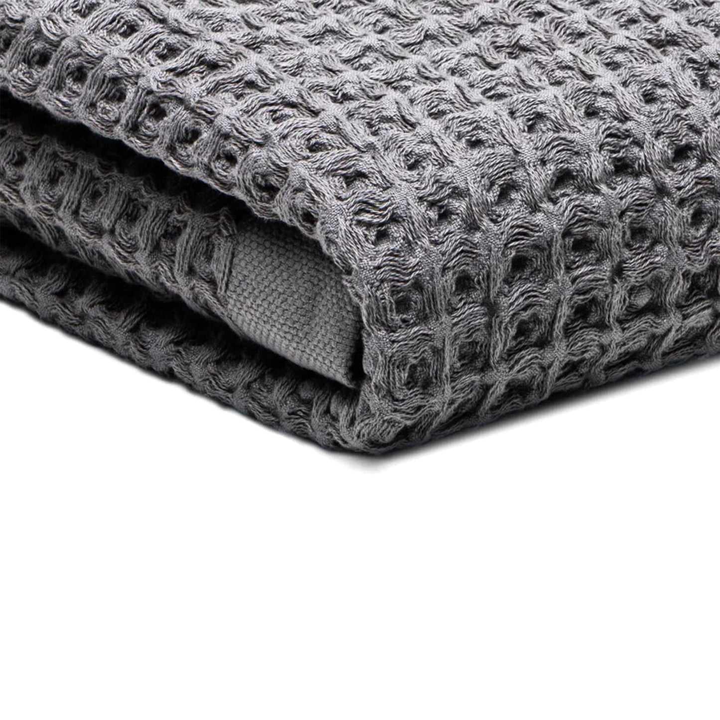 SUTERA - Silverthread Waffle Towel California - Grown Pima Cotton, Quick Drying, Ultra Soft, Lightweight and Absorbent - Waffle Weave Design - Luxury Towel (Bath, Grey) 31"x57"
