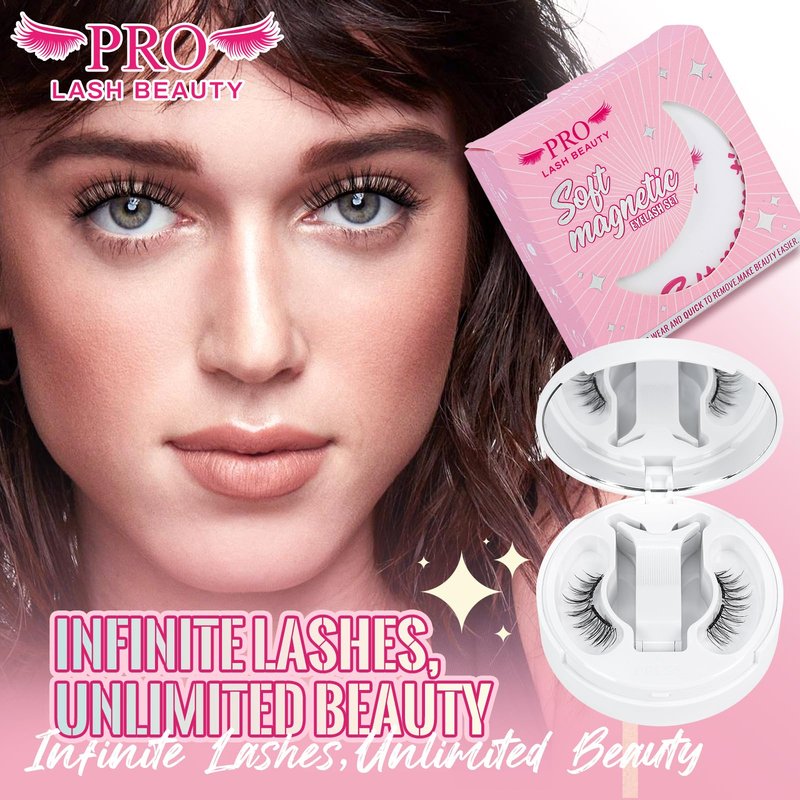 Magnetic Eyelashes Soft Magnetic Lashes With Applicator,3s Application 1s Removal No Glue Needed Long Lasting and Reusable Soft Magnet Lashes Waterproof Cruelty Easy To Wear (1Pair,Frisky)