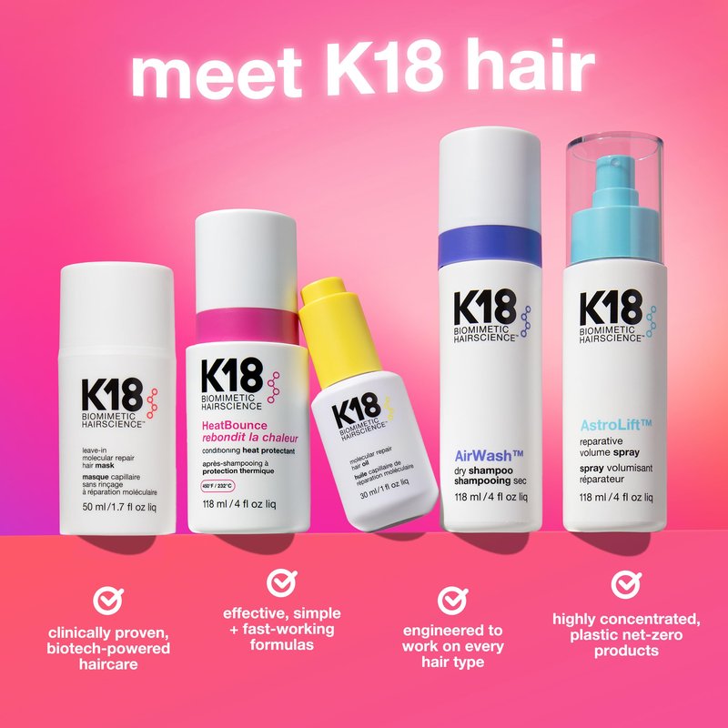 K18 Damage Shield Protective Shampoo, Reduces Frizziness & Tangles, Maintains Hair Health, 1.8 Fl Oz