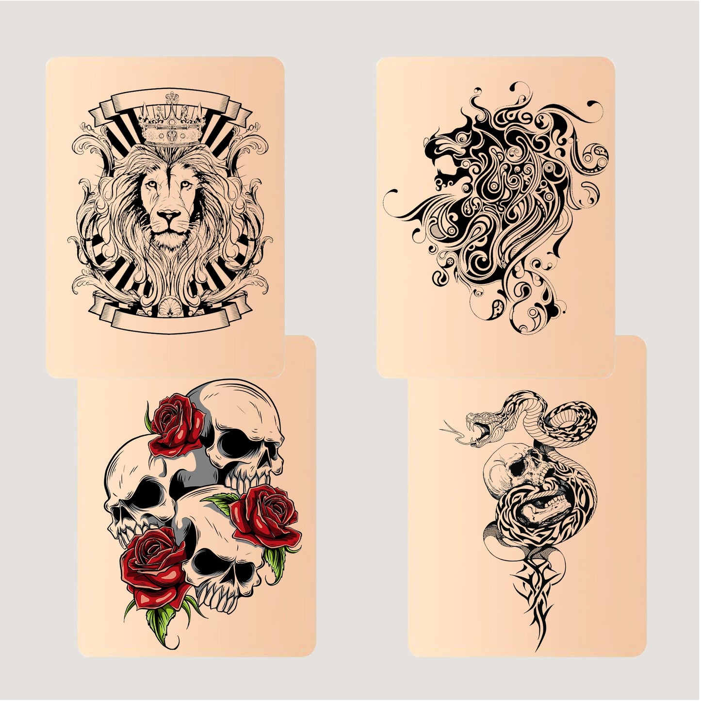 POSEIDON 3MM Tattoo Practice Kit - 6Pcs 5.9"x7.8" Fake Skin & 20Pcs A4 Transfer Paper (8.3"x11.7") | Realistic Silicone Training Sheets & Stencil Supplies for Beginners/Artists