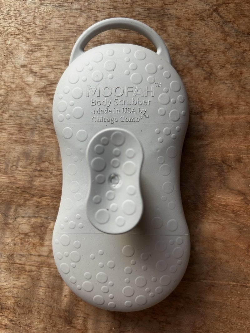 MOOFAH™ Body Scrubber- Deep Cleansing, Gentle Exfoliation for Smoother Skin, Soft-Touch Bristles, Made in USA by Chicago Comb, Easy Rinse, Quick-Dry (Shadow Grey)