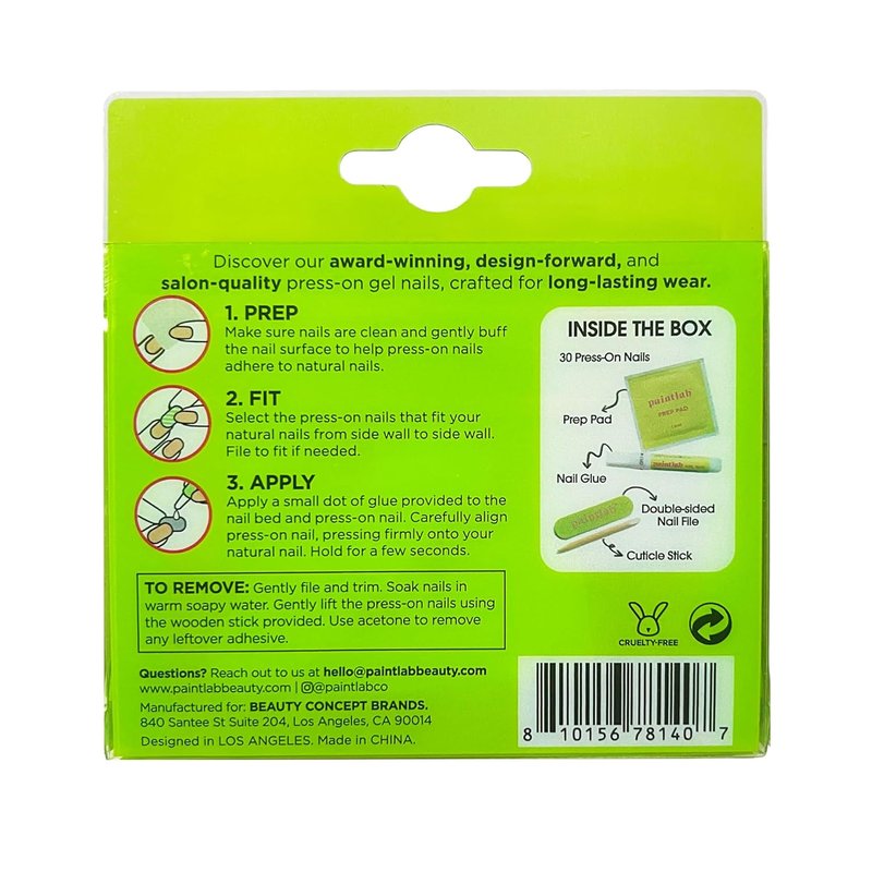 PaintLab Tortoise Shell Press On Nails - Medium Almond Tortie Brown | 30 Reusable Nails in 15 Sizes with Glue