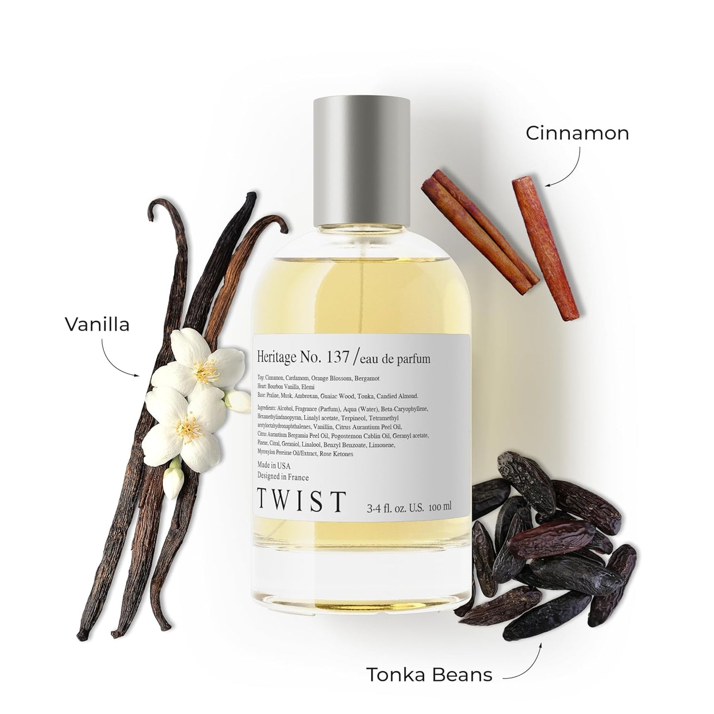 Twist Heritage No. 137 - Long-Lasting Eau De Parfum for Men | Cinnamon & Vanilla Scent - 100 ml Spray