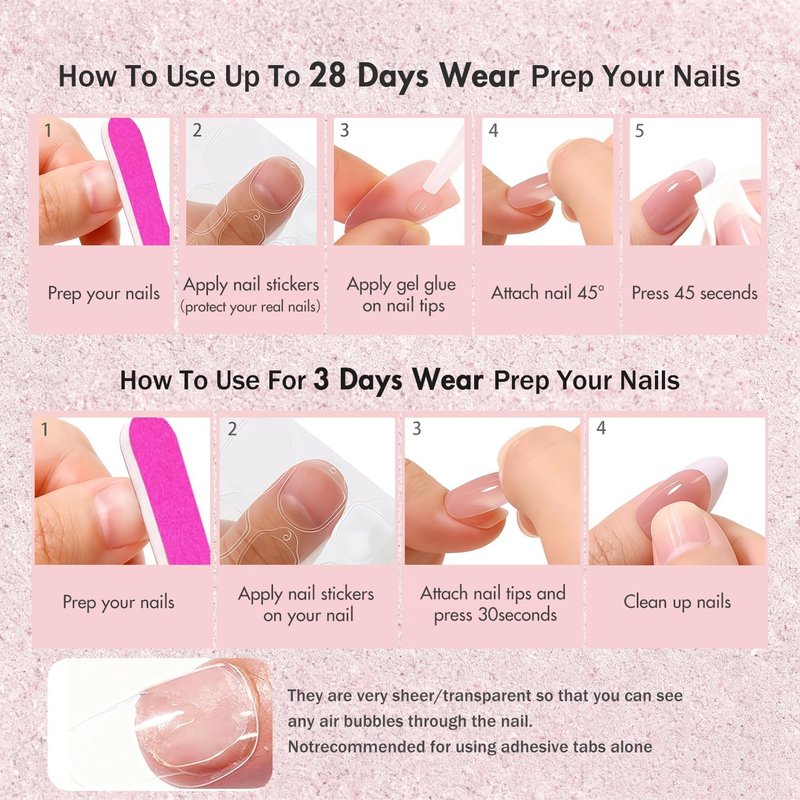 KXAMELIE French Tip Press on Nails Short Almond - Chrome Silver French Tip Nails with Glue & Tabs, Opaque Natural Nude Fake Nails in 12 Sizes - 24 Soft Gel Glue on Nail Kit for Women Manicure Gift