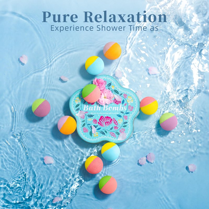 RelaxRose Bath Bomb Gift Set – 10 Handmade Bath Bombs with Natural Ingredients, 5 Aromatic Scents, Relaxing Spa Bombs for Women, Men, and Kids, Best Birthday Gifts for Stress Relief and Relaxation