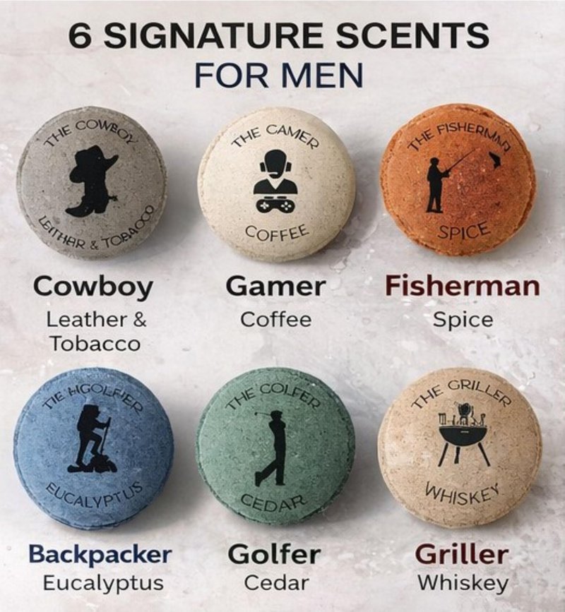 Mr. Bomb Dude Bath Bombs for Men – 6 Pack Man-Up Collection, Masculine Scents, Epsom Salt Bath Bomb Set for Relaxation & Muscle Relief, Gift Set for Him, Made in USA