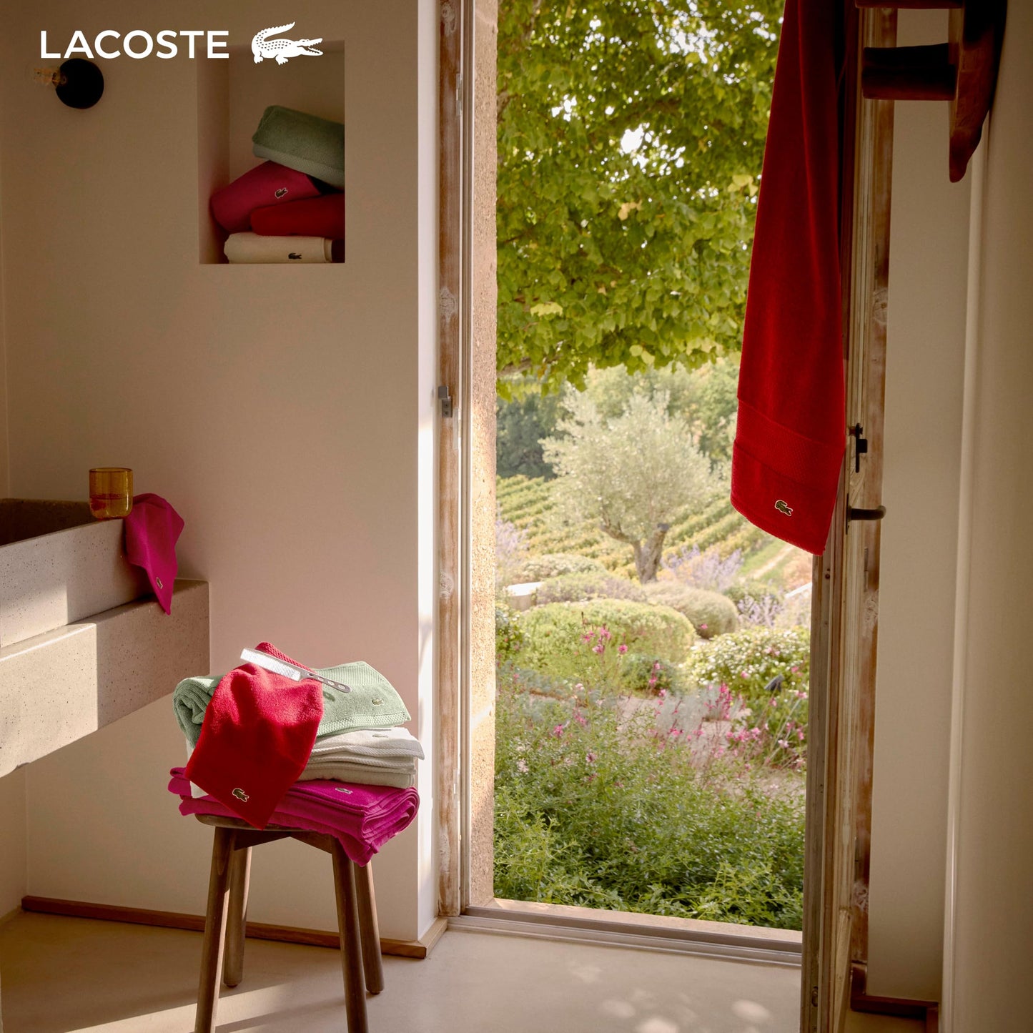 Lacoste Heritage 100% Supima Cotton Bath Towel, Celestial, 30" x 54" – Highly Absorbent & Quick Drying, Premium Super Soft Bath Towel, Bathroom Essential, Gift for All Occasions, Machine Washable