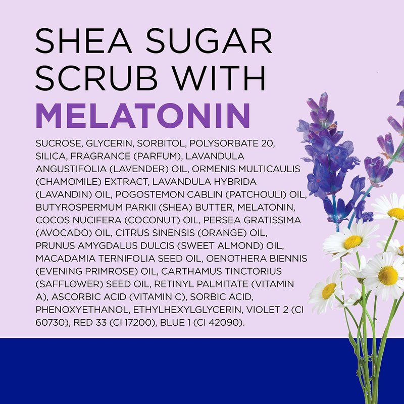 Dr Teal's Shea Sugar Sleep Scrub, with Melatonin, Lavender, & Essential Oils, 19oz (Pack of 3)